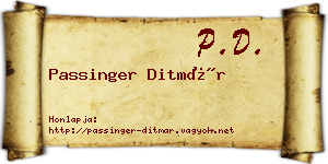 Passinger Ditmár névjegykártya